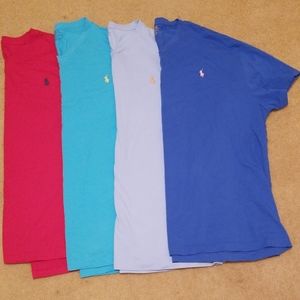 4 Diff Colored Polo V neck T shirts
